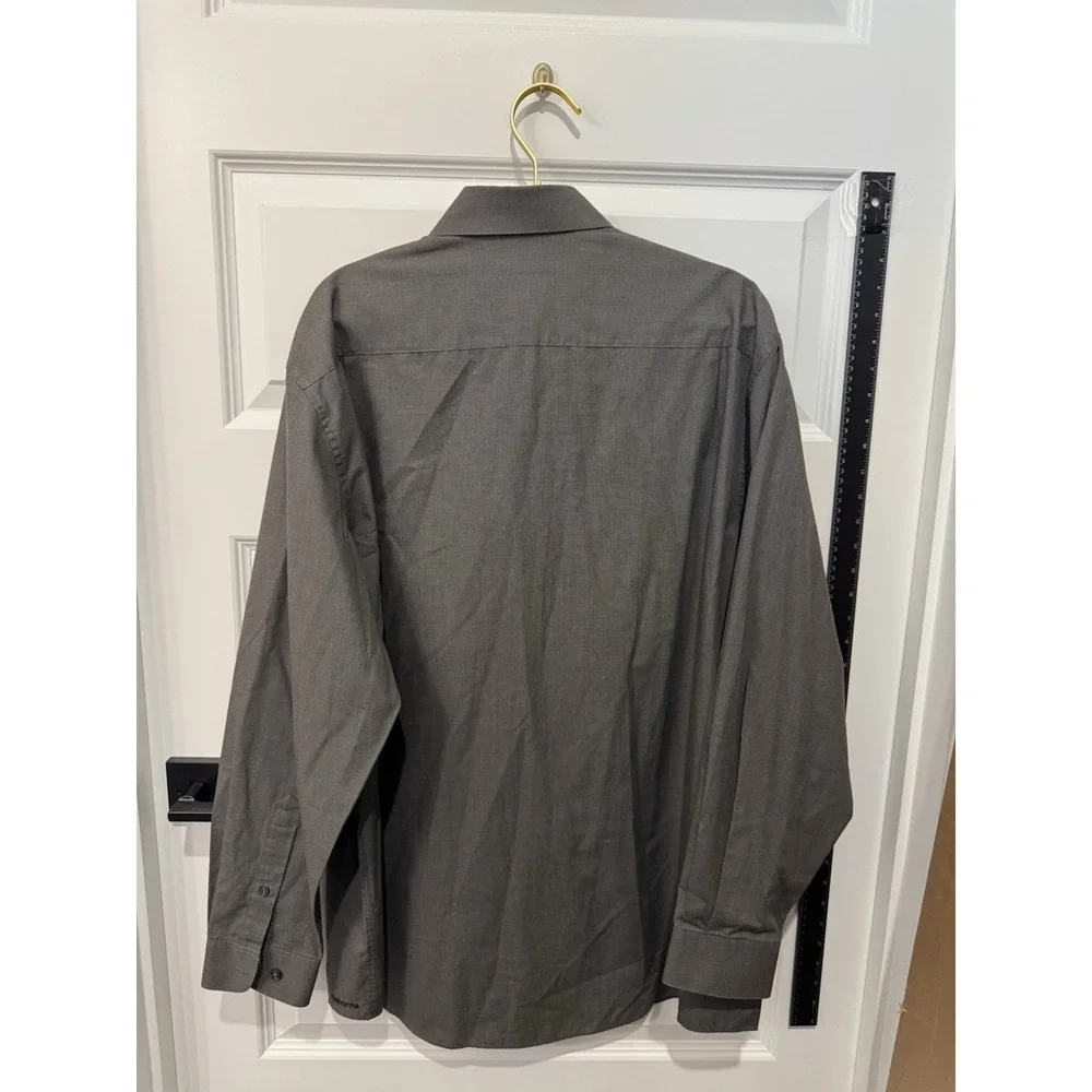CLAIBORNE Men's Long Sleeve Button Down Dress Shirt Brown Black XL XLarge Sharp